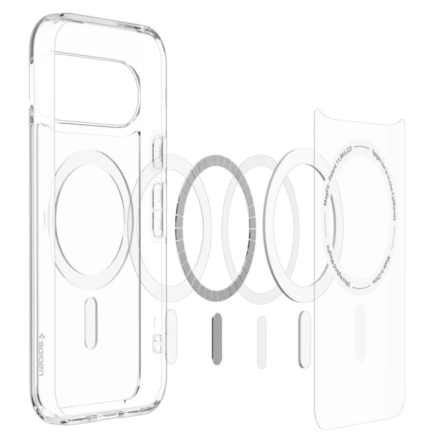 Etui Spigen Ultra Hybrid Mag MagSafe na Google Pixel 11 - przezroczysto-białe