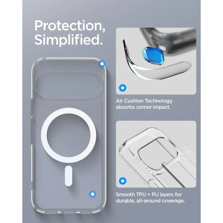 Etui Spigen Ultra Hybrid Mag MagSafe na Google Pixel 11 - przezroczysto-białe