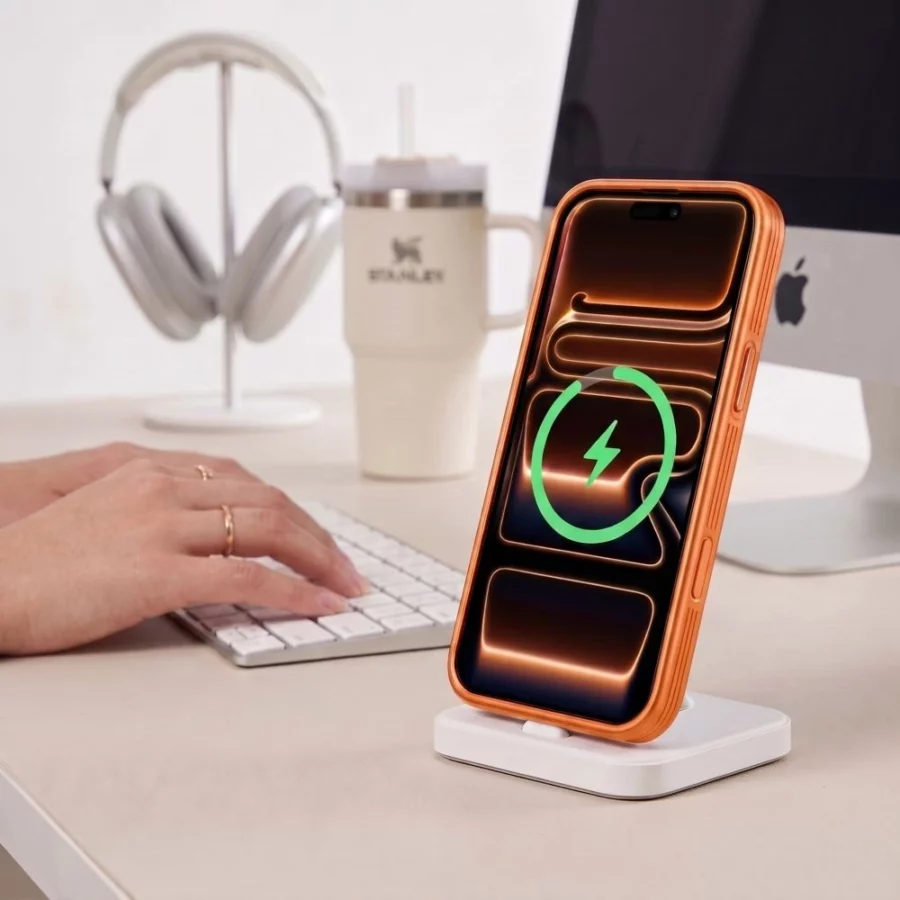 Etui Tech-Protect MagPrime MagSafe CC na Iphone 18 Pro / 17 Pro - pomarańczowe matowe