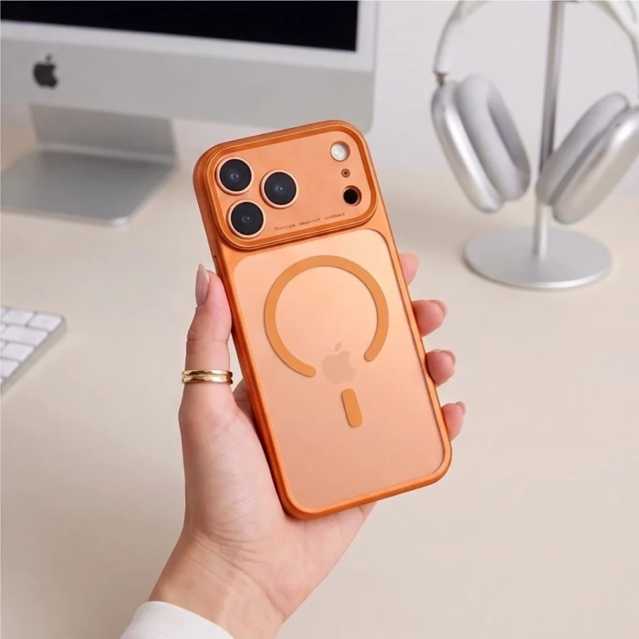 Etui Tech-Protect MagPrime MagSafe CC na iPhone 18 Pro Max / 17 Pro Max - pomarańczowe matowe