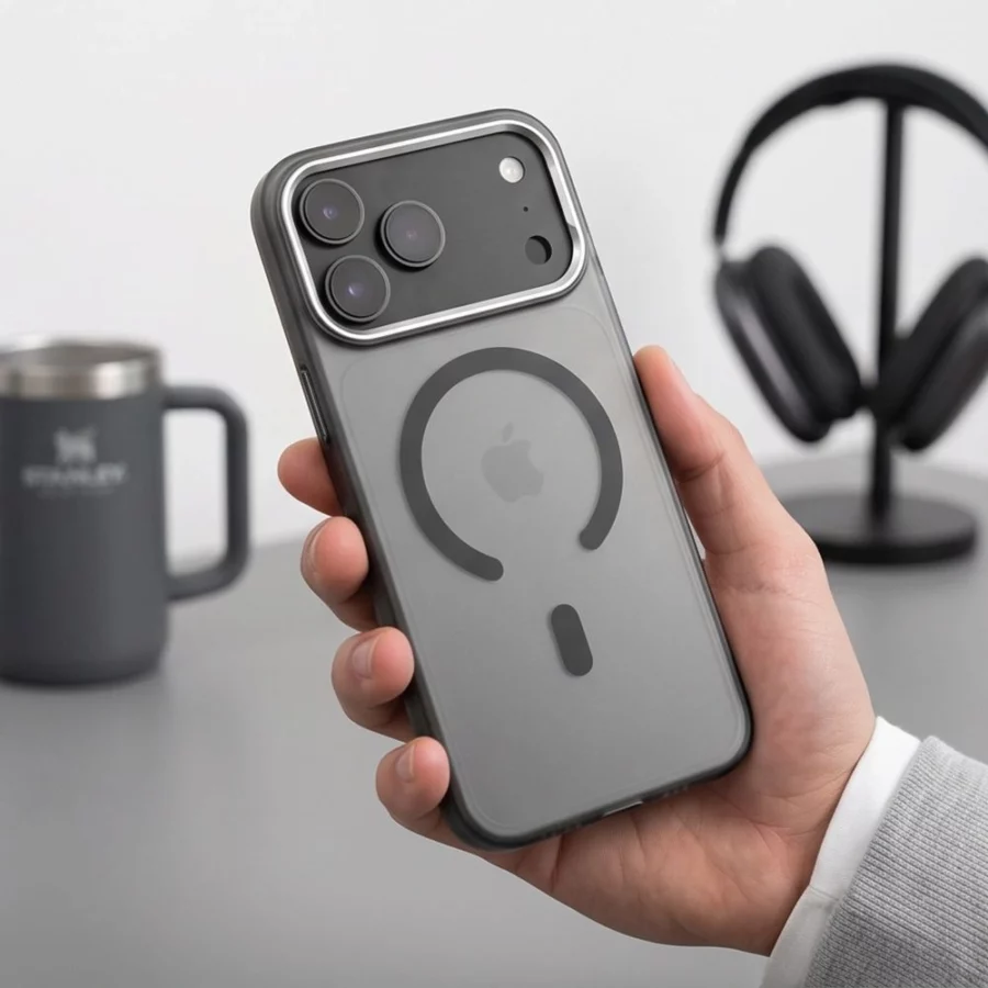 Etui Tech-Protect MagZero MagSafe na iPhone 17 Pro / 18 Pro - półprzezroczysto-czarne matowe