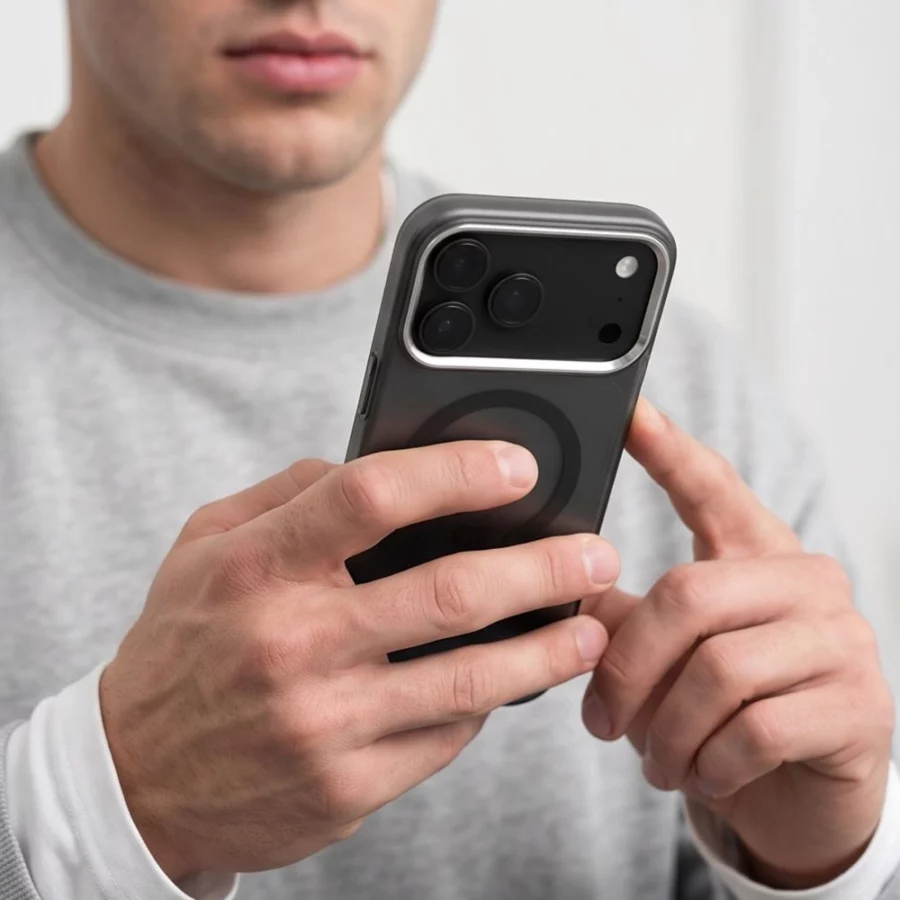 Etui Tech-Protect MagZero MagSafe na iPhone 17 Pro / 18 Pro - półprzezroczysto-czarne matowe