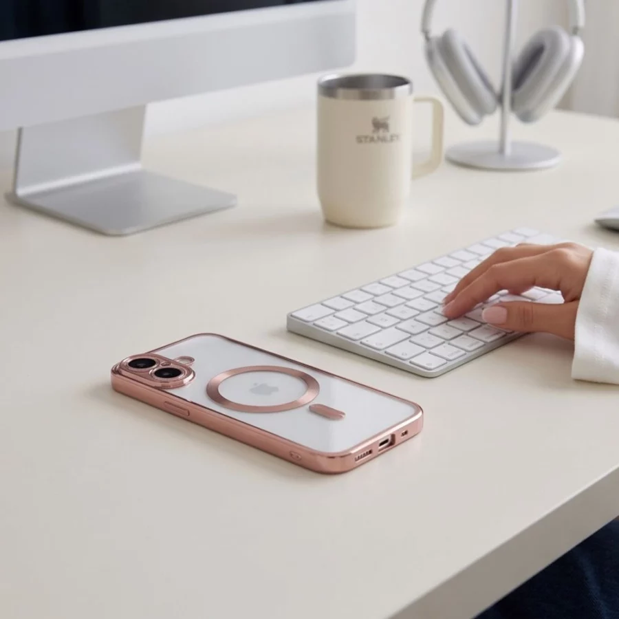 Etui Tech-Protect MagFlex na iPhone 17 - przezroczysto-różowe