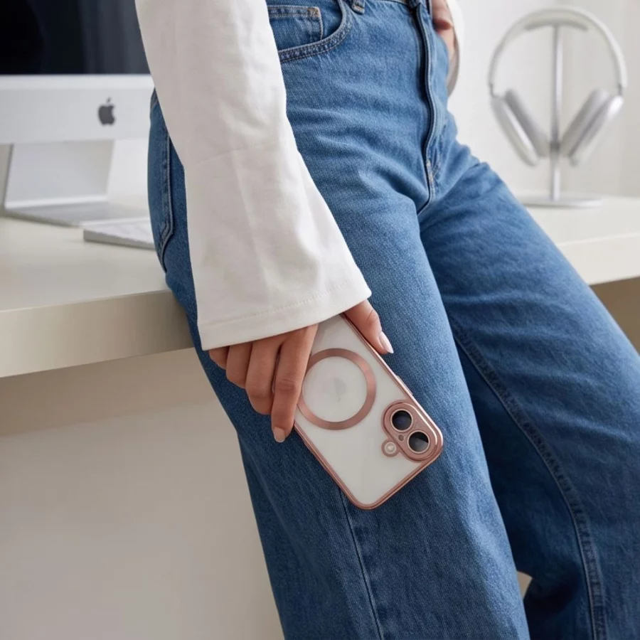 Etui Tech-Protect MagFlex na iPhone 17 - przezroczysto-różowe