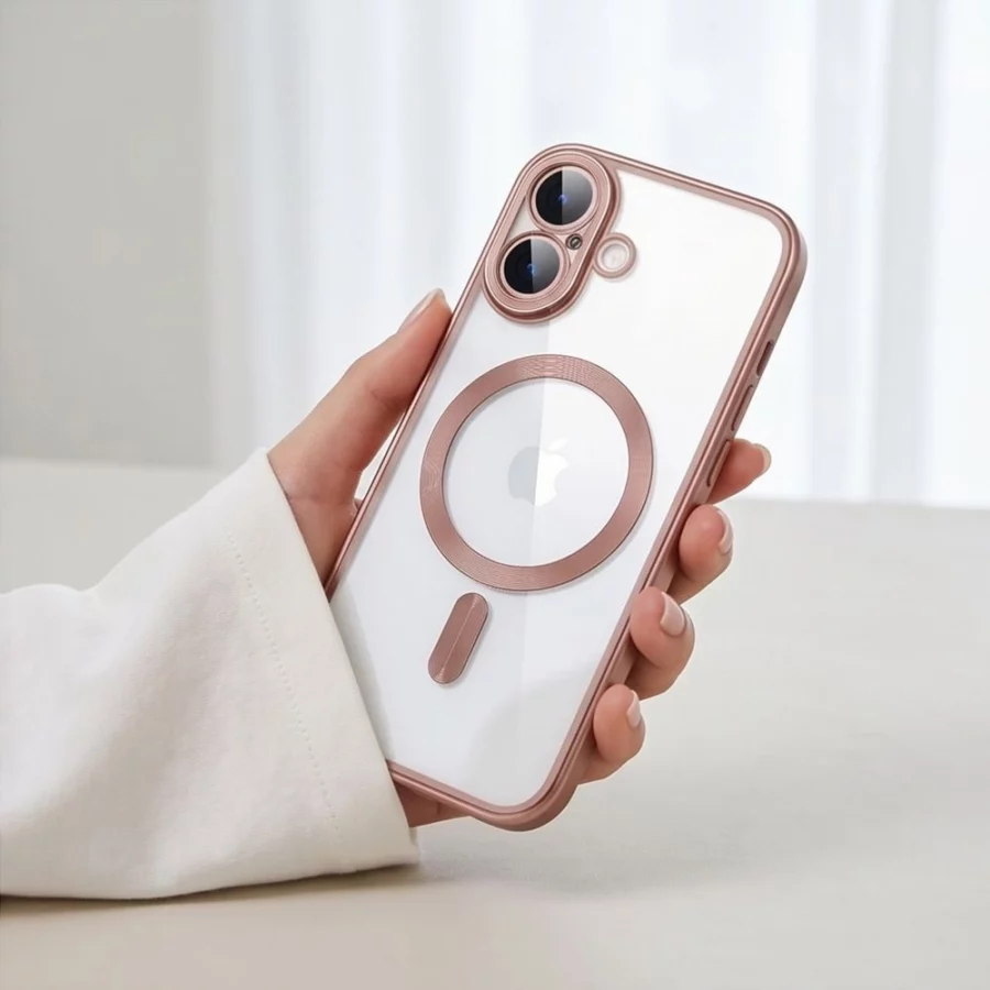 Etui Tech-Protect MagFlex na iPhone 17 - przezroczysto-różowe