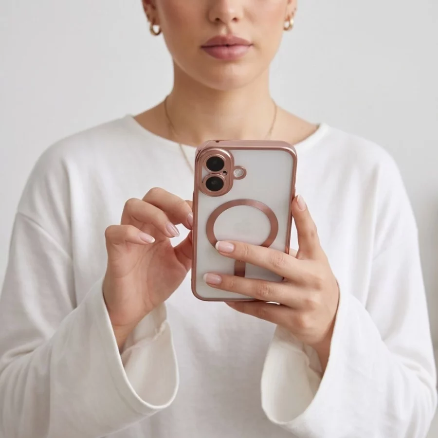 Etui Tech-Protect MagFlex na iPhone 17 - przezroczysto-różowe