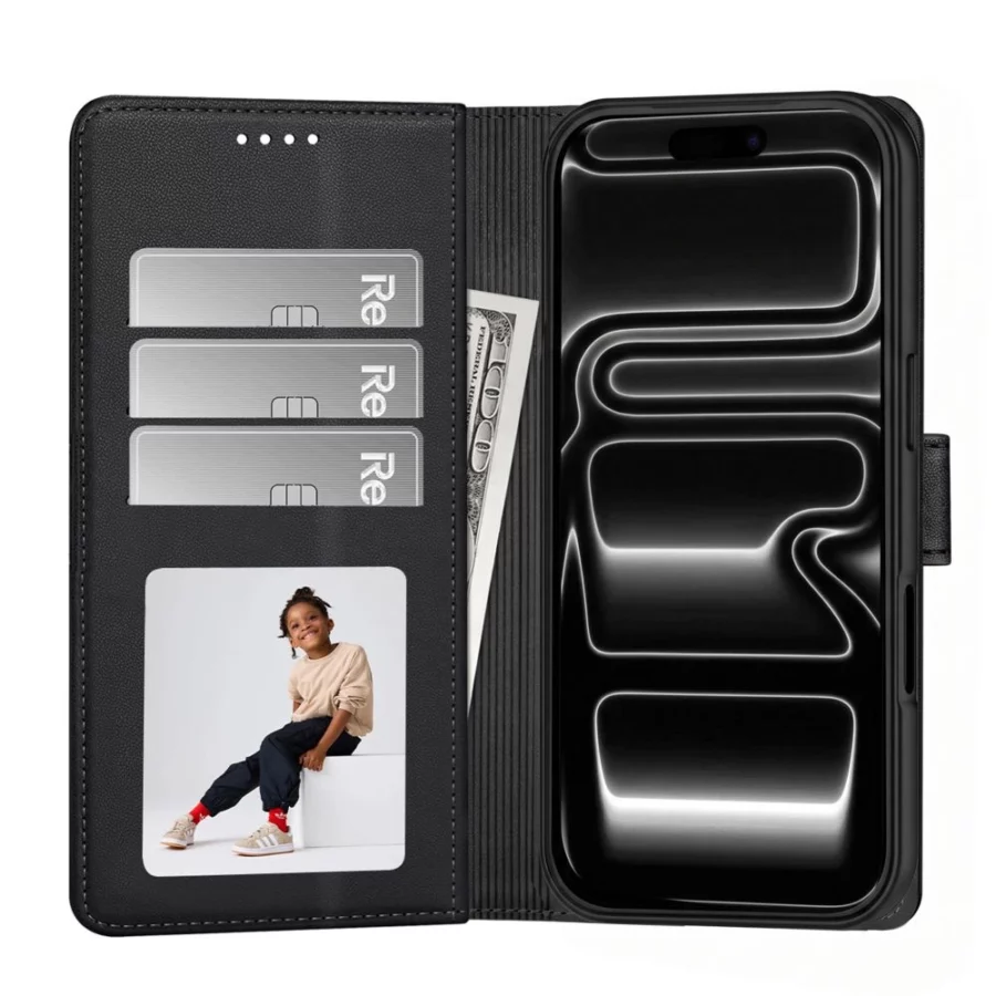 Etui Tech-Protect Wallet MagSafe na iPhone 17 Pro Max / 18 Pro Max - czarne matowe