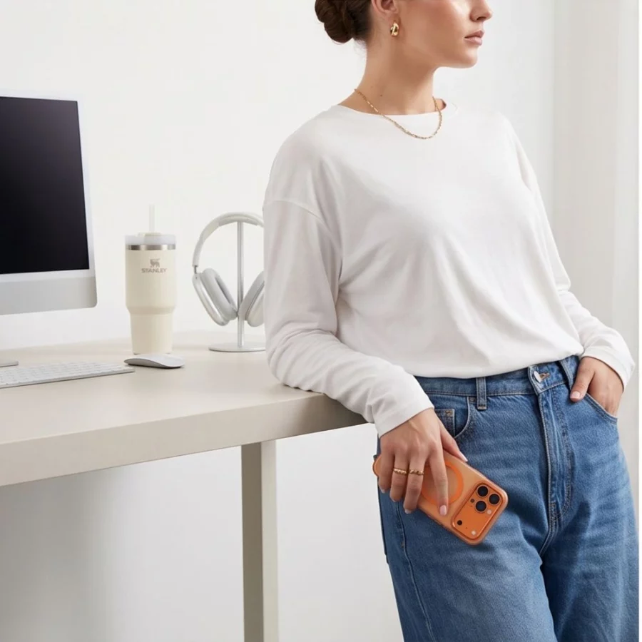 Etui Tech-Protect MagZero MagSafe na iPhone 17 Pro / 18 Pro - pomarańczowe matowe