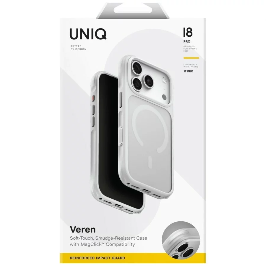Etui UNIQ Veren Magclick Charging na iPhone 18 Pro / 17 Pro - białe