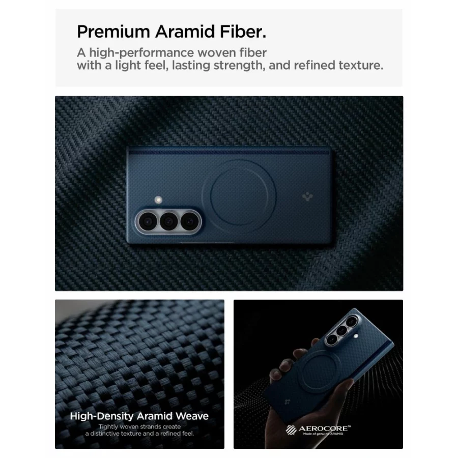 Etui Spigen AirSkin Aramid MagFit MagSafe na Samsung Galaxy Z Fold 8 Ultra - granatowe
