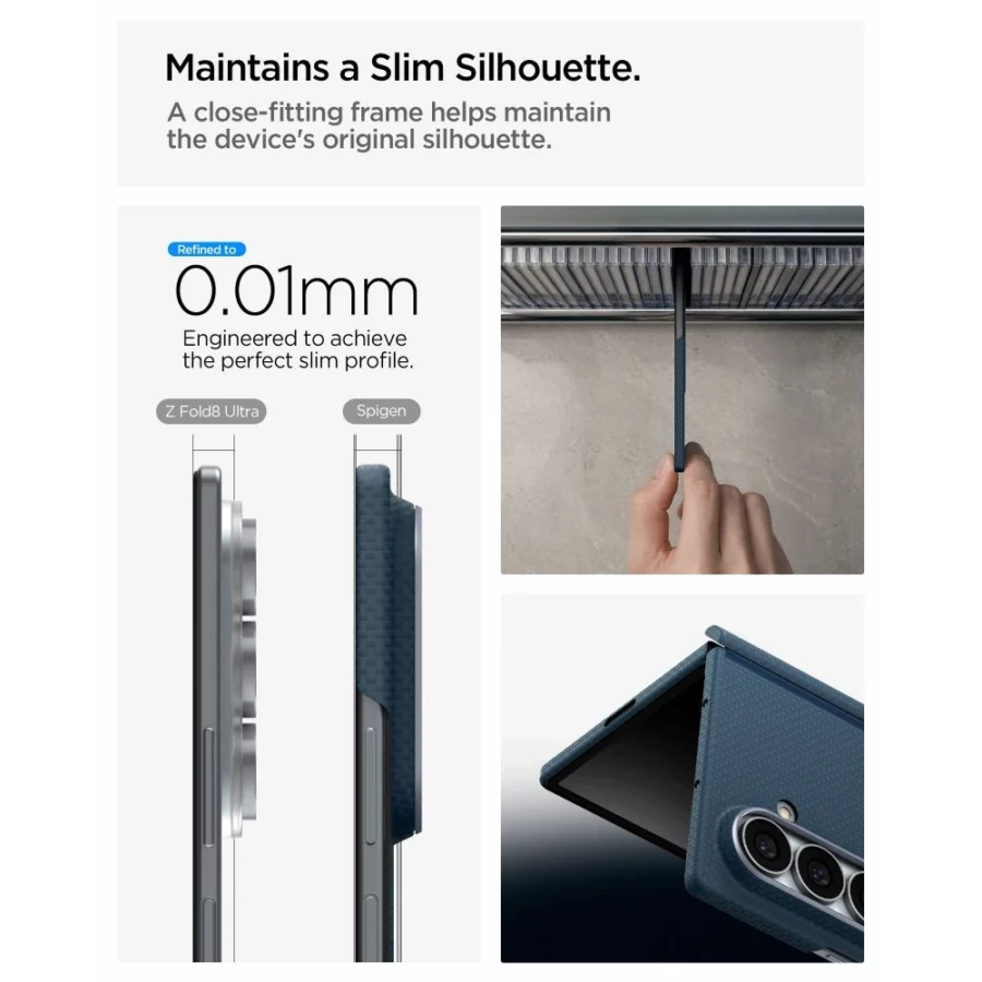 Etui Spigen AirSkin Aramid MagFit MagSafe na Samsung Galaxy Z Fold 8 Ultra - granatowe