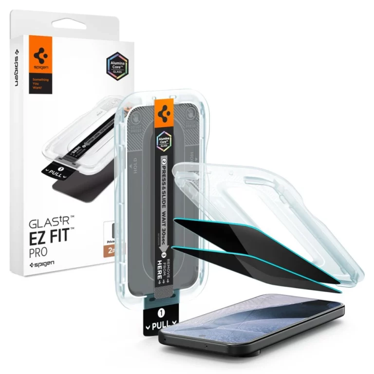 Szkło hartowane Spigen Glas.tR EZ Fit Pro HD Privacy 2-Pack prywatyzujące na Google Pixel Pro 9 Pro XL / 10 Pro XL / 11 Pro XL
