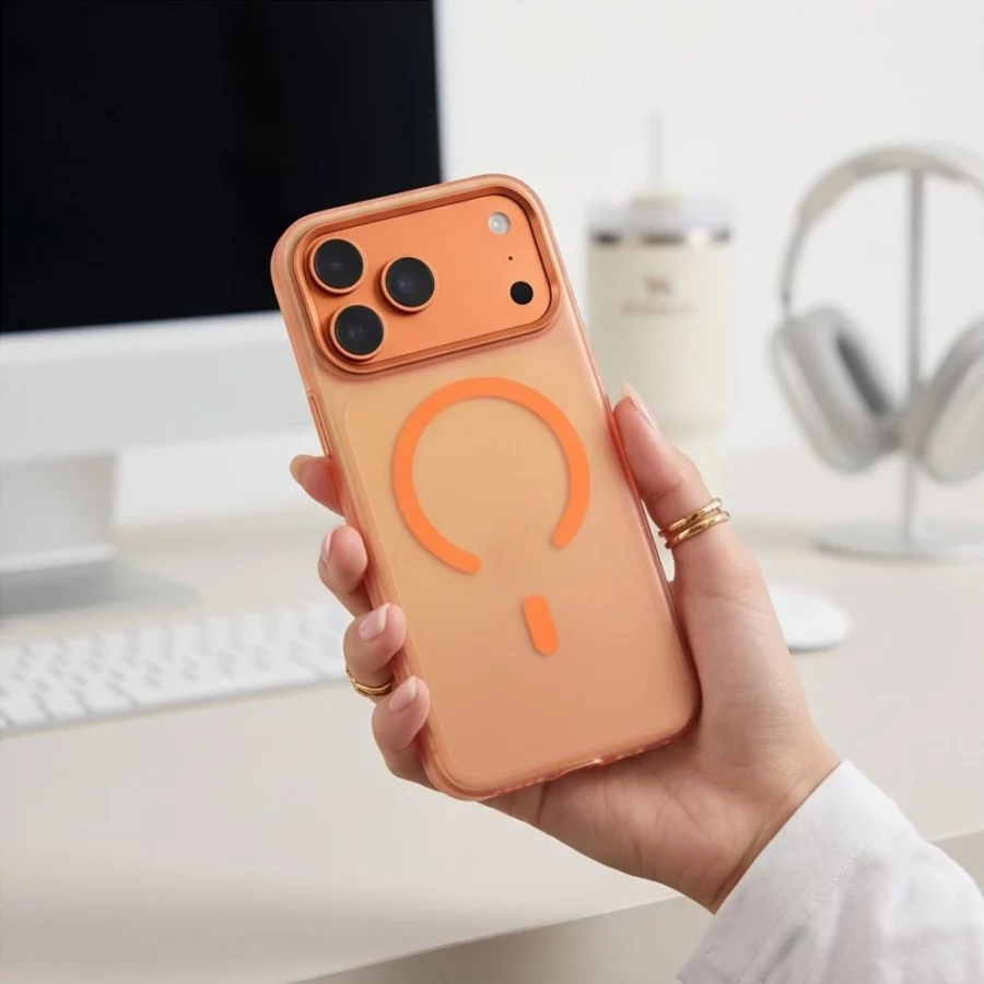 Etui Tech-Protect MagZero MagSafe na iPhone 17 Pro Max / 18 Pro Max - pomarańczowe matowe