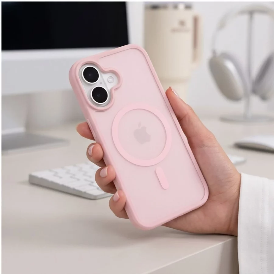 Etui Tech-Protect BasicMag MagSafe na iPhone 17 - różowe matowe