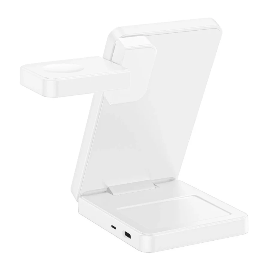 Ładowarka bezprzewodowa Tech-Protect A56 3in1 MagSafe 25W QI2.2 + kabel USB-C / USB-C 100 cm - biała