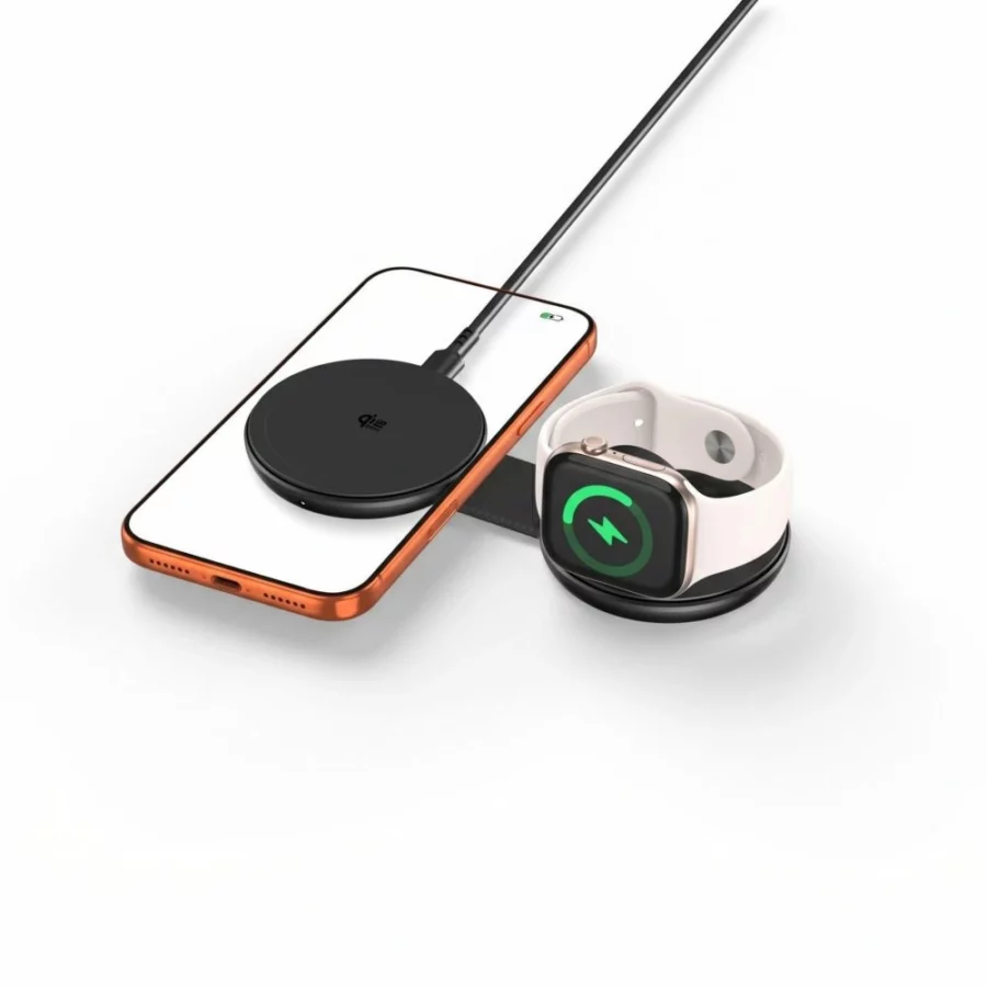Ładowarka bezprzewodowa Tech-Protect A55 2in1 MagSafe 25W QI2.2 + kabel USB-C / USB-C 100 cm - czarna