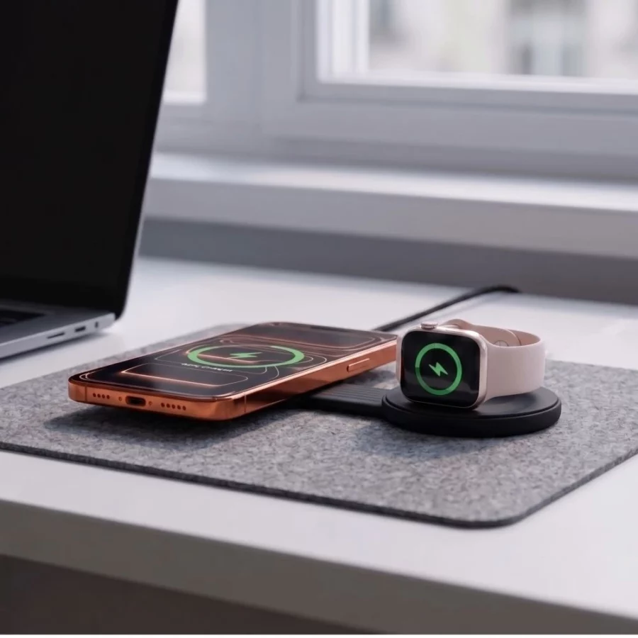 Ładowarka bezprzewodowa Tech-Protect A55 2in1 MagSafe 25W QI2.2 + kabel USB-C / USB-C 100 cm - czarna