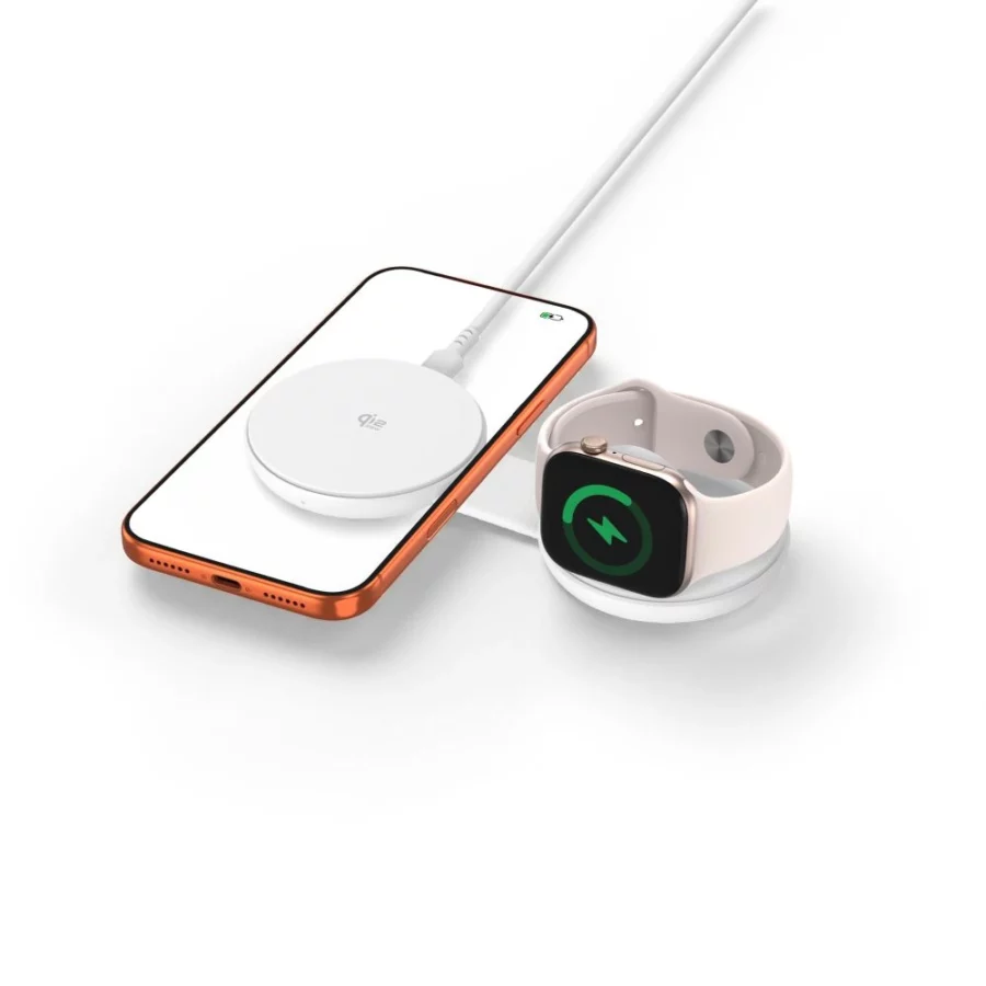 Ładowarka bezprzewodowa Tech-Protect A55 2in1 MagSafe 25W QI2.2 + kabel USB-C / USB-C 100 cm - biała
