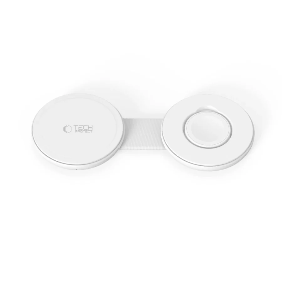 Ładowarka bezprzewodowa Tech-Protect A55 2in1 MagSafe 25W QI2.2 + kabel USB-C / USB-C 100 cm - biała