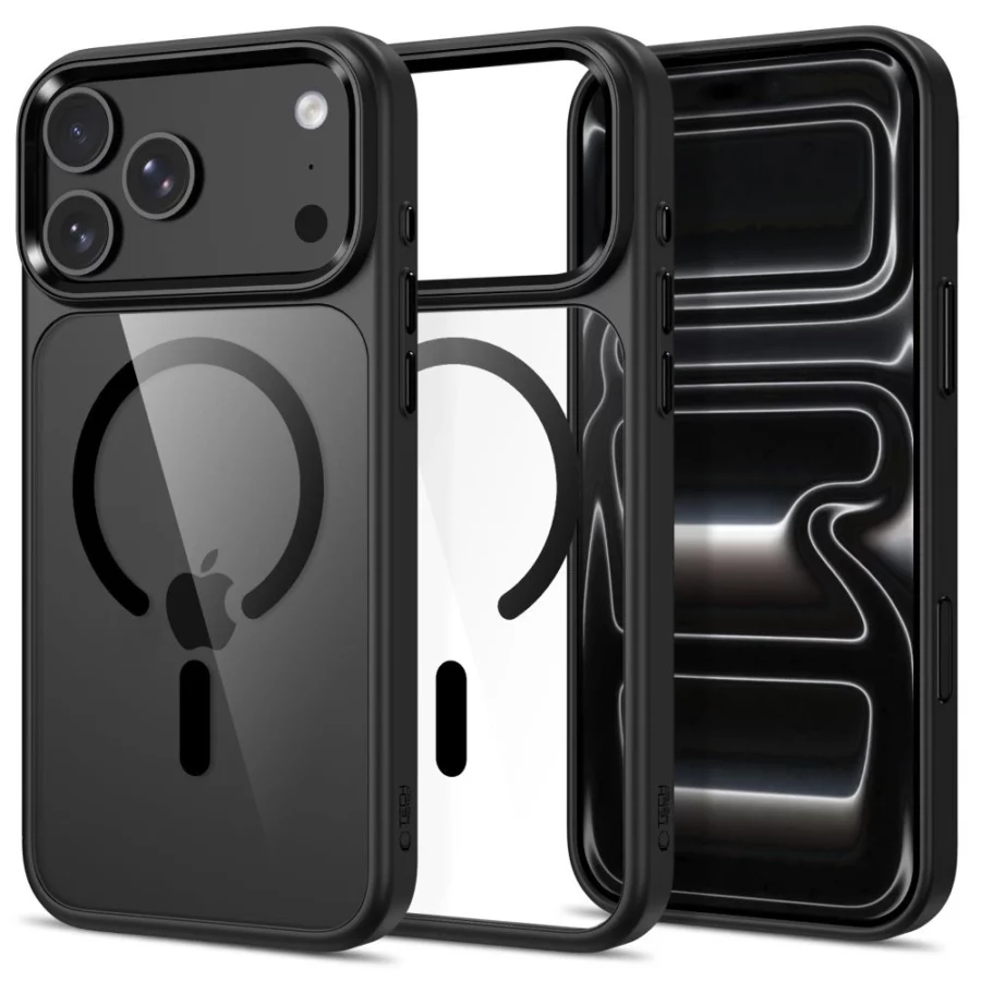 Etui Tech-Protect Magmat Magsafe CC na iPhone 17 Pro / 18 Pro - przezroczysto-czarne