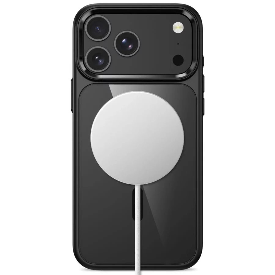 Etui Tech-Protect Magmat Magsafe CC na iPhone 17 Pro / 18 Pro - przezroczysto-czarne