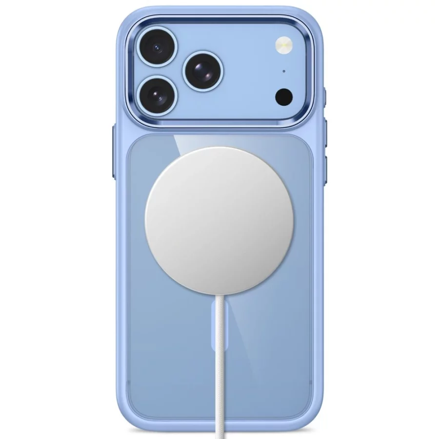 Etui Tech-Protect Magmat Magsafe CC na iPhone 17 Pro / 18 Pro - przezroczysto-jasnoniebieskie
