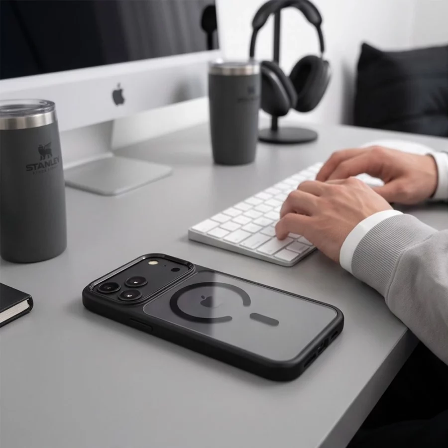 Etui Tech-Protect Magmat Magsafe CC na iPhone 17 Pro Max / 18 Pro Max - przezroczysto-czarne