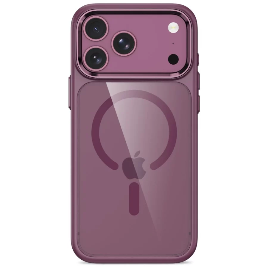 Etui Tech-Protect Magmat Magsafe CC na iPhone 17 Pro Max / 18 Pro Max - przezroczysto-burgundowe
