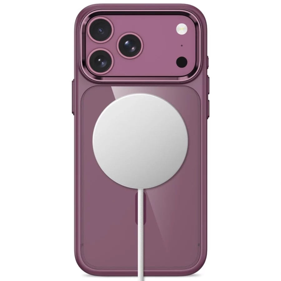 Etui Tech-Protect Magmat Magsafe CC na iPhone 17 Pro Max / 18 Pro Max - przezroczysto-burgundowe