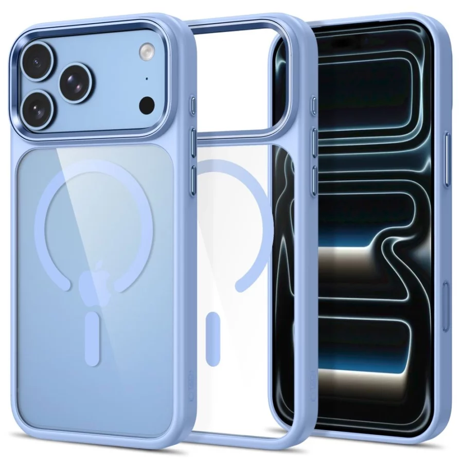 Etui Tech-Protect Magmat Magsafe CC na iPhone 17 Pro Max / 18 Pro Max - przezroczysto-jasnoniebiekie