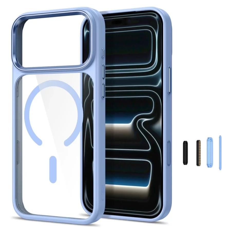 Etui Tech-Protect Magmat Magsafe CC na iPhone 17 Pro Max / 18 Pro Max - przezroczysto-jasnoniebiekie