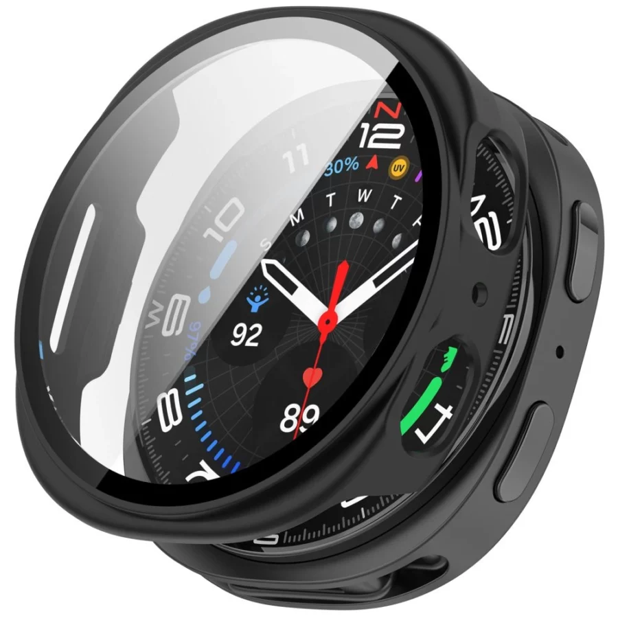 Etui Tech-Protect Defense 2-Pack na Samsung Galaxy Watch 40 mm - przezroczysto-czarne matowe