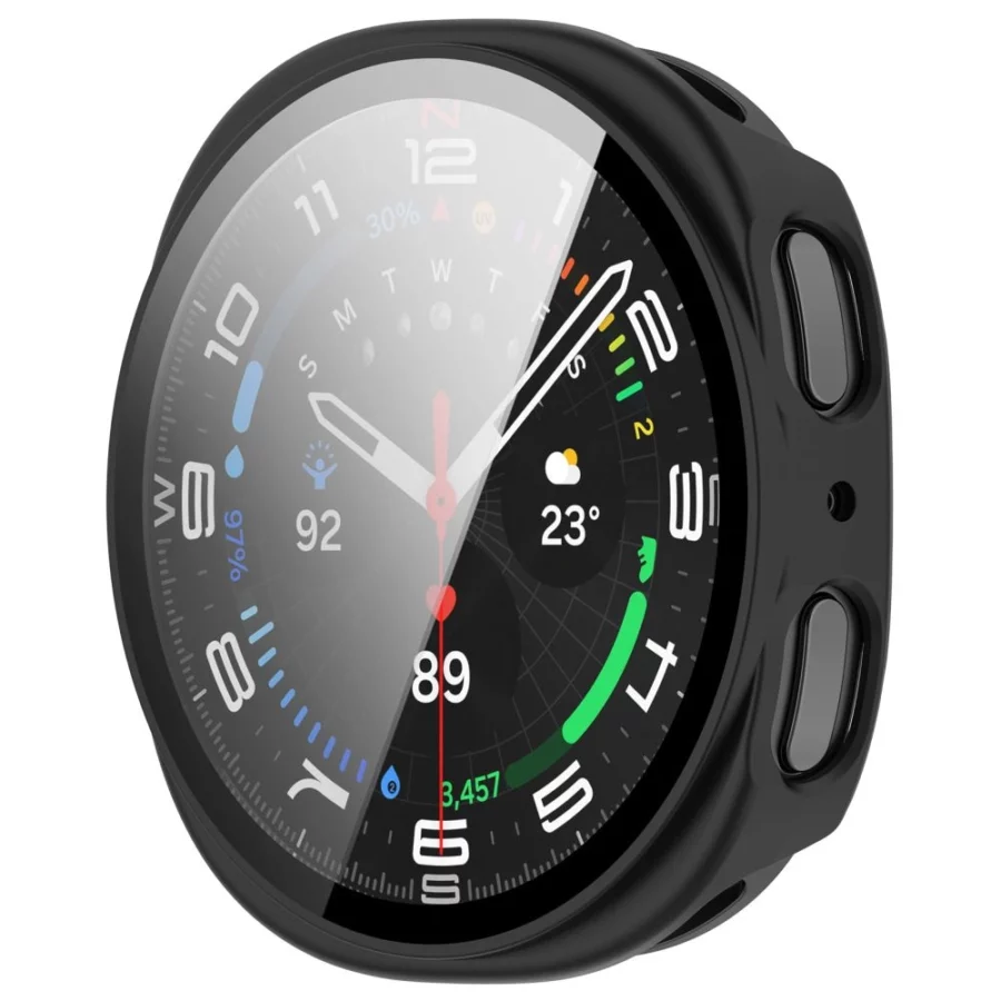 Etui Tech-Protect Defense 2-Pack na Samsung Galaxy Watch 44 mm - przezroczysto-czarne matowe