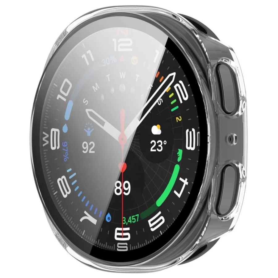 Etui Tech-Protect Defense 2-Pack na Samsung Galaxy Watch 44 mm - przezroczysto-czarne matowe