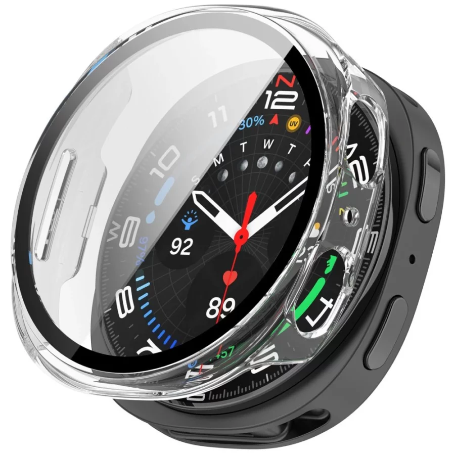 Etui Tech-Protect Defense 2-Pack na Samsung Galaxy Watch 44 mm - przezroczysto-czarne matowe