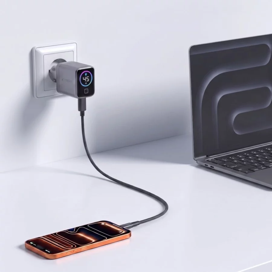 Ładowarka sieciowa Tech-Protect PowerVision NC45W-GaN 1-Port PD 45W - ciemnoszara