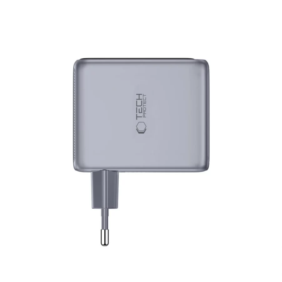Ładowarka sieciowa Tech-Protect PowerVision NC100W-GaN 3-Port PD 100W / QC3.0 - ciemnoszara