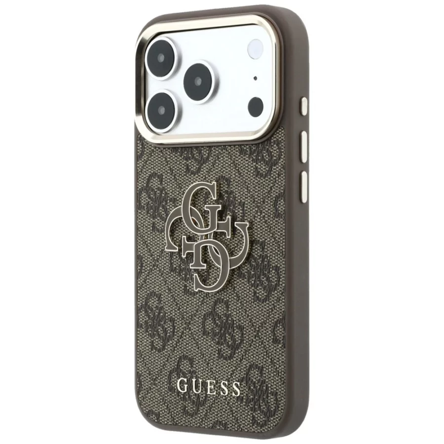 Etui Guess 4G & Big Resin Logo na iPhone 17 Pro / 18 Pro - brązowe