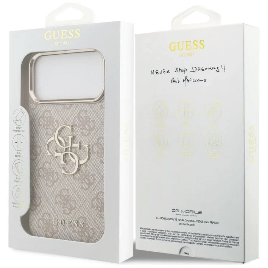 Etui Guess 4G Big 4G Classic Logo na iPhone 17 Pro Max / 18 Pro Max - różowo-złote