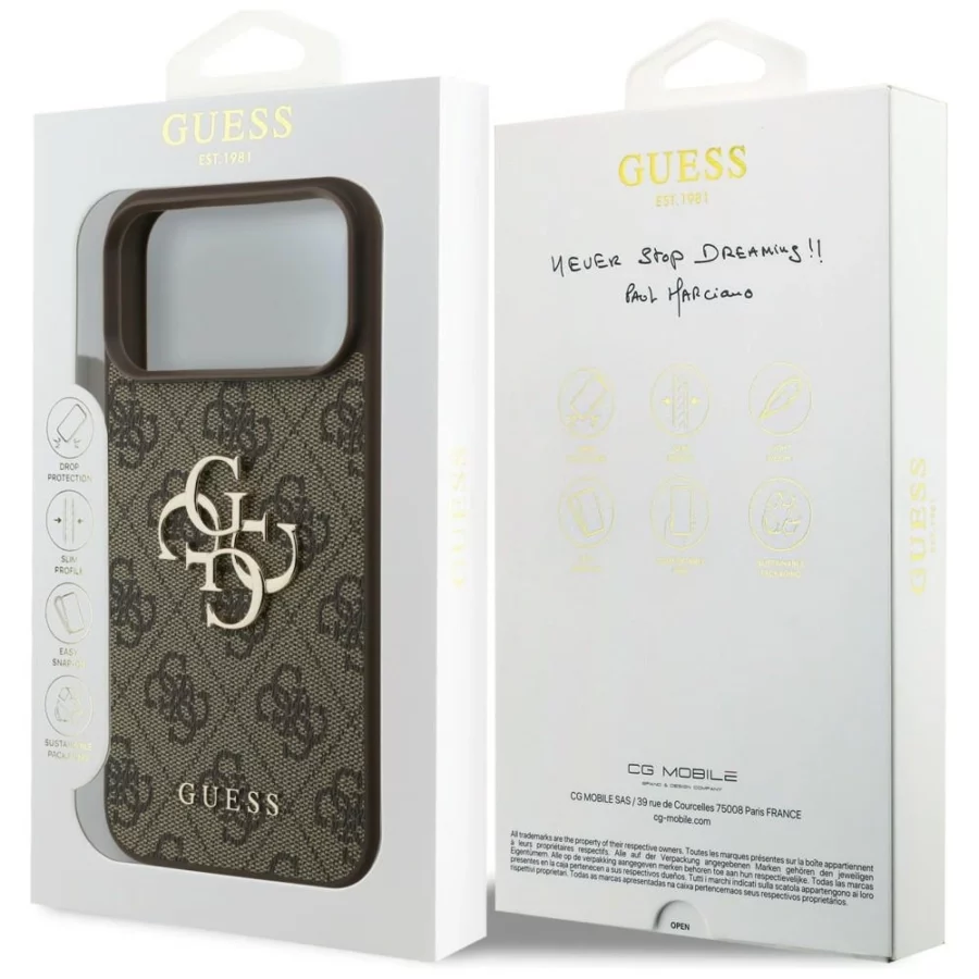 Etui Guess 4G Big Logo na iPhone 17 Pro Max / 18 Pro Max - brązowe