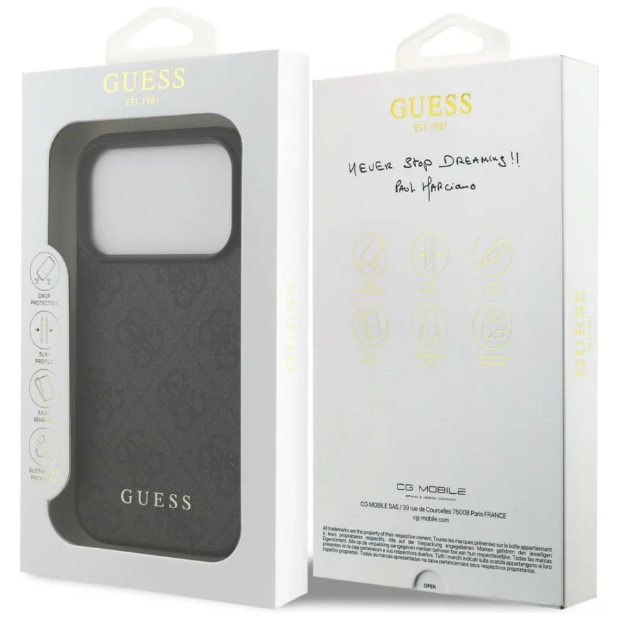 Etui Guess 4G Classic na iPhone 17 Pro / 18 Pro - czarne