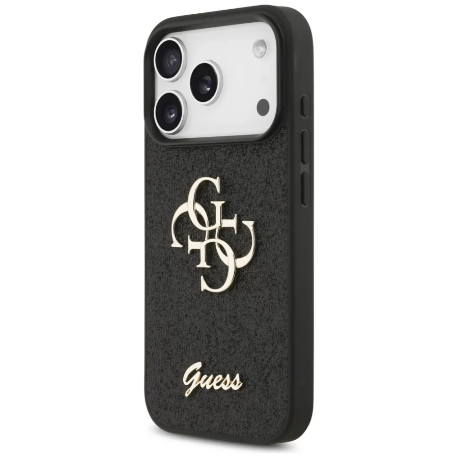 Etui Guess Fixed Glitter Big 4G na iPhone 17 Pro / 18 Pro - czarne