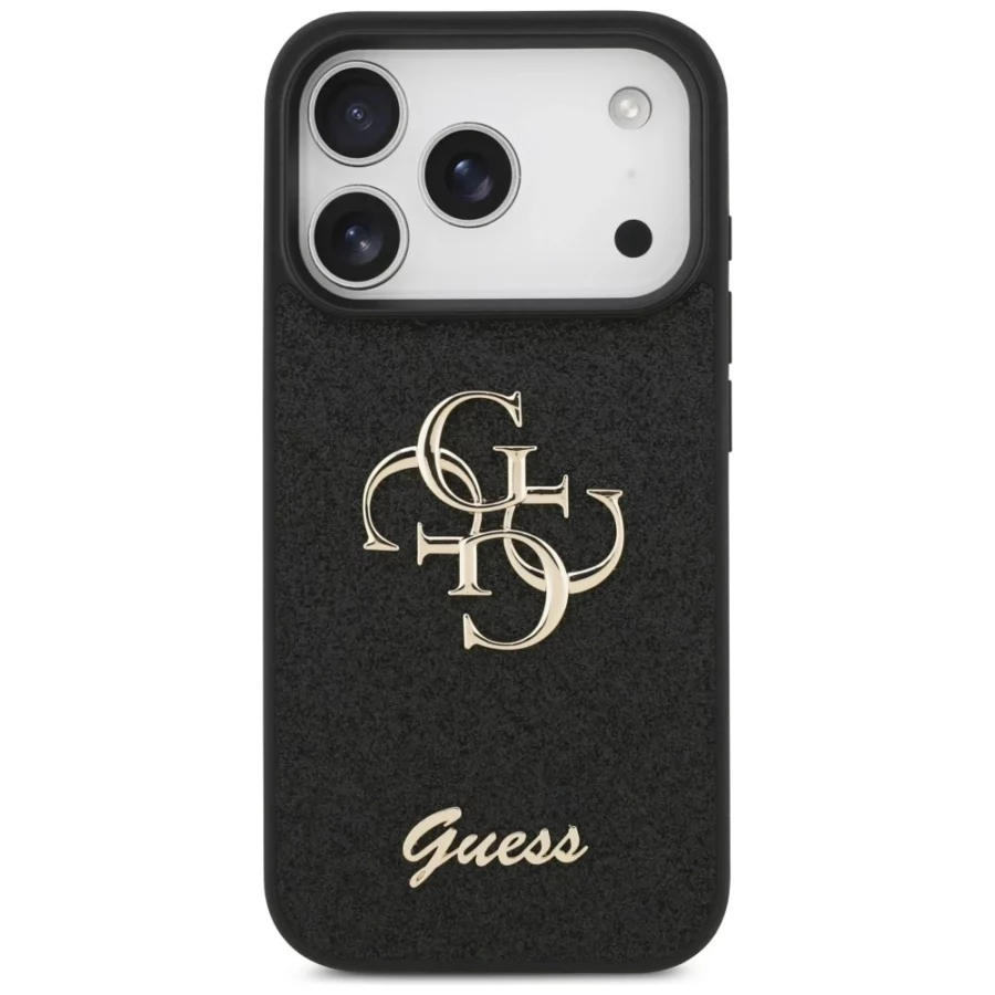 Etui Guess Fixed Glitter Big 4G na iPhone 17 Pro / 18 Pro - czarne