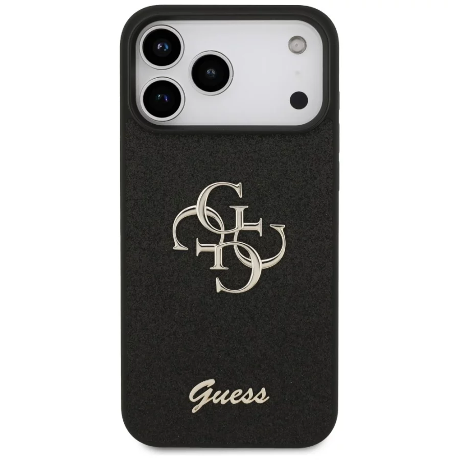 Etui Guess Fixed Glitter Big 4G na iPhone 17 Pro Max / 18 Pro Max - czarne
