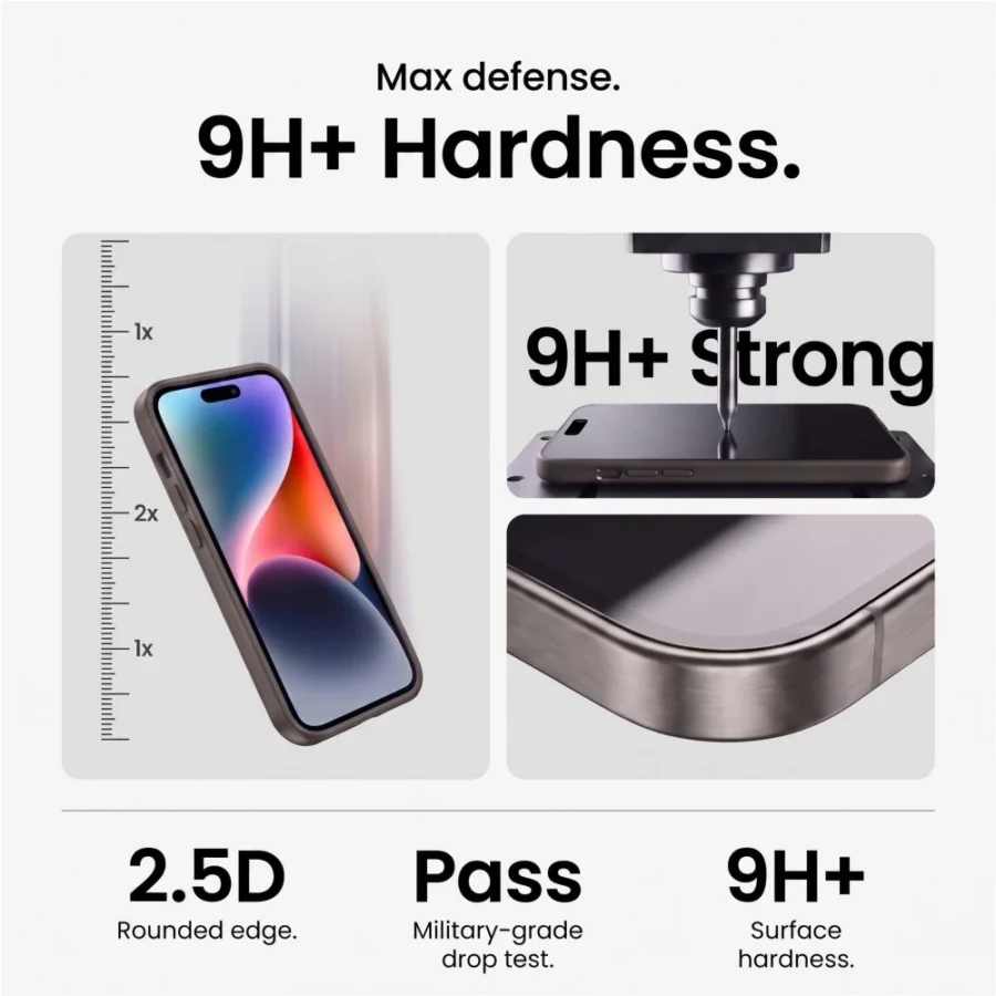 Szkło hartowane Tech-Protect Easy Set+ 2-Pack na wyświetlacz oraz szkło hartowane na obiektyw na iPhone 18 Pro