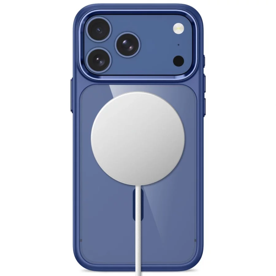 Etui Tech-Protect Magmat Magsafe CC na iPhone 17 Pro / 18 Pro - granatowo-przezroczyste