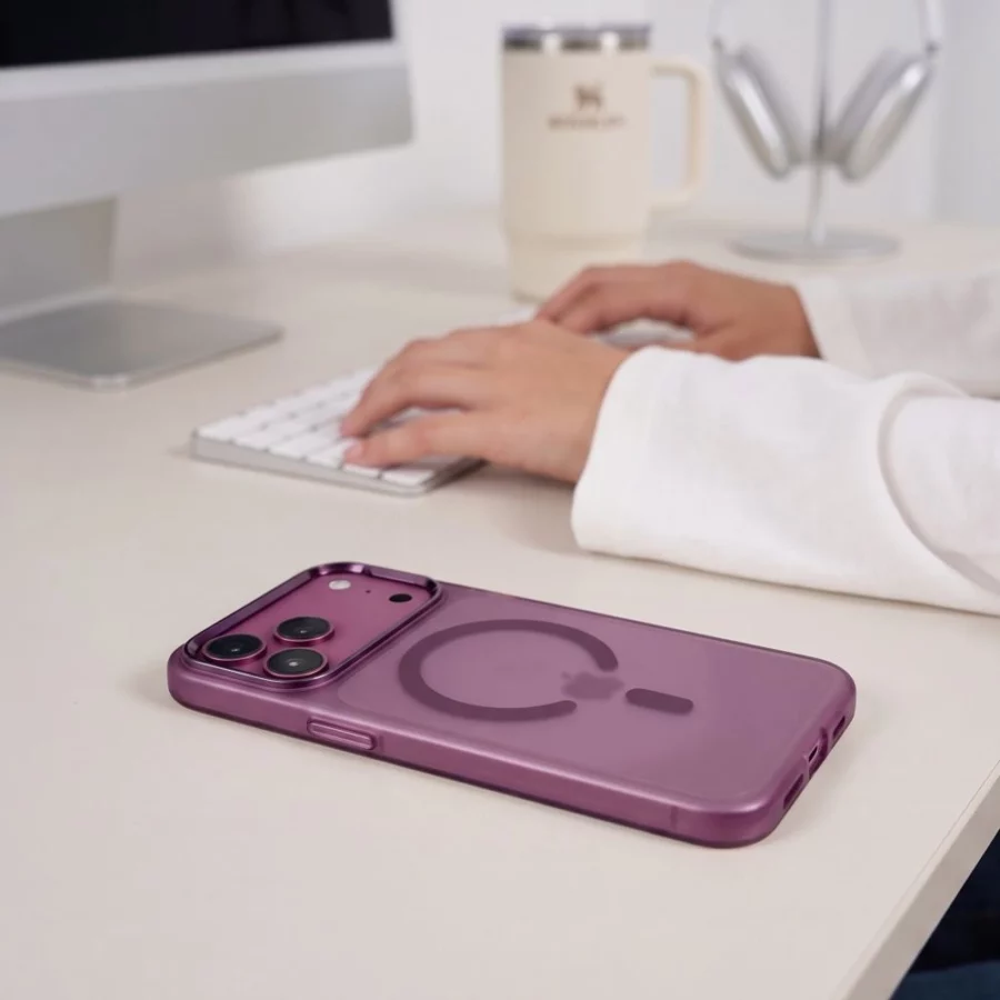 Etui Tech-Protect MagZero MagSafe na iPhone 17 Pro Max / 18 Pro Max - burgundowe matowe