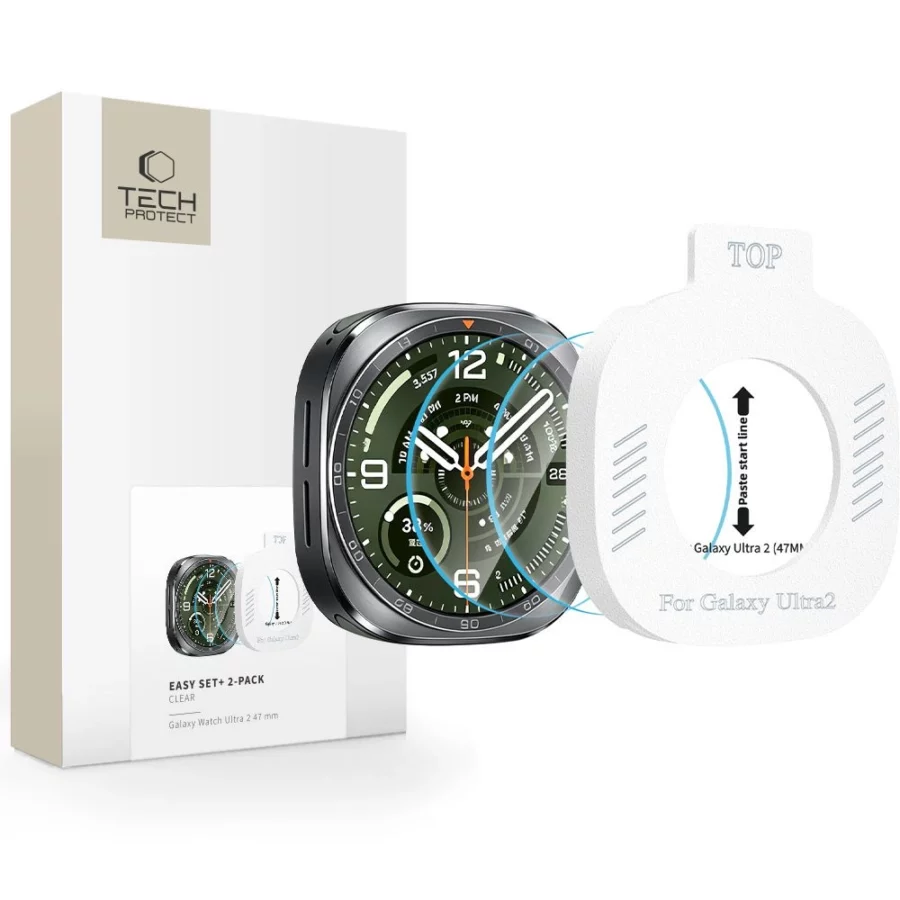Szkło hartowane Tech-Protect Easy Set+ 2-Pack na Samsung Galaxy Watch Ultra 47 mm