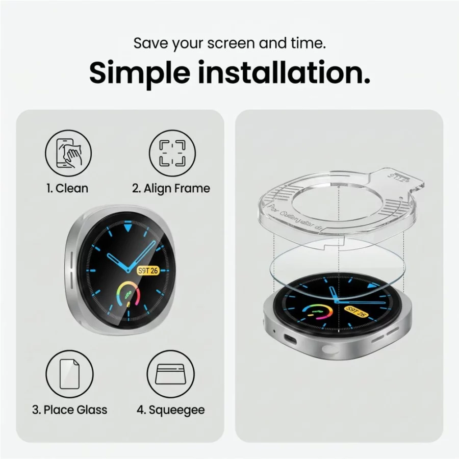 Szkło hartowane Tech-Protect Easy Set+ 2-Pack na Samsung Galaxy Watch Ultra 44 mm