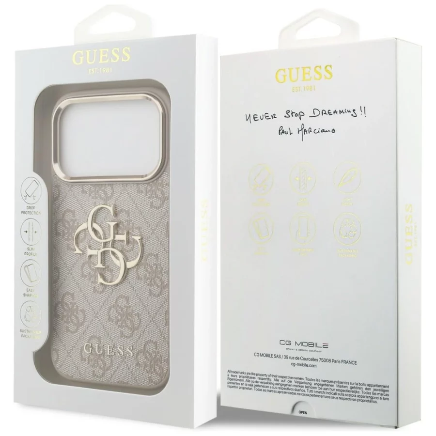 Etui Guess 4G Big 4G Classic Logo na iPhone 17 Pro / 18 Pro - różowo-złote